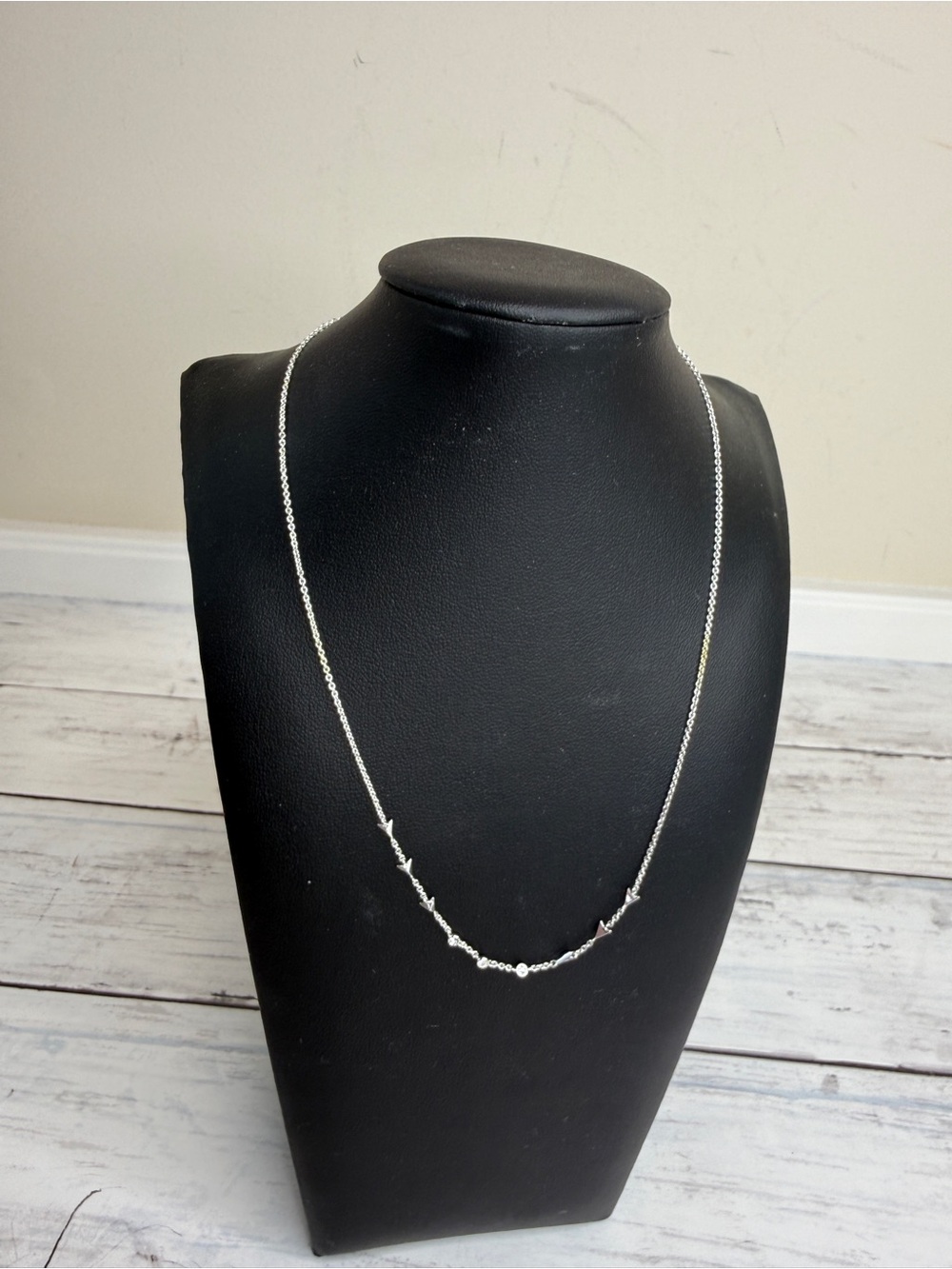Stella & Dot Silver Tiny Bead Station Necklace